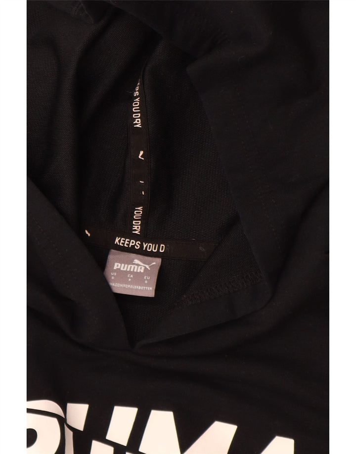 Puma Γυναικείο γραφικό Oversized Hoodie Jumper UK 10 Small Black Polyester