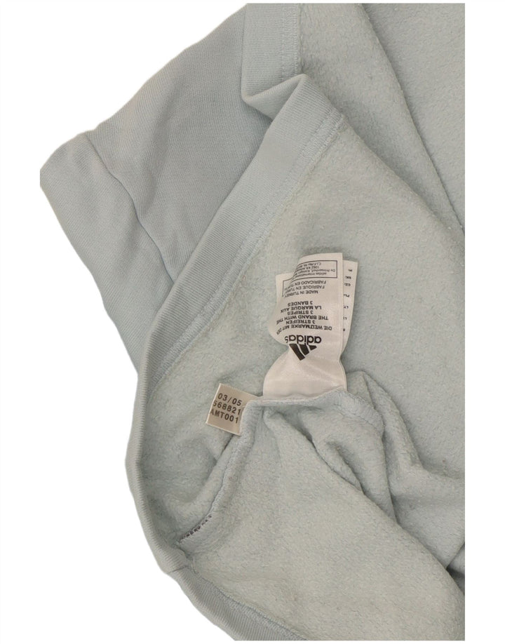 Adidas ανδρικό μπλουζάκι με φερμουάρ με μακρυμάνικο μεσαίο μπλε βαμβακερό