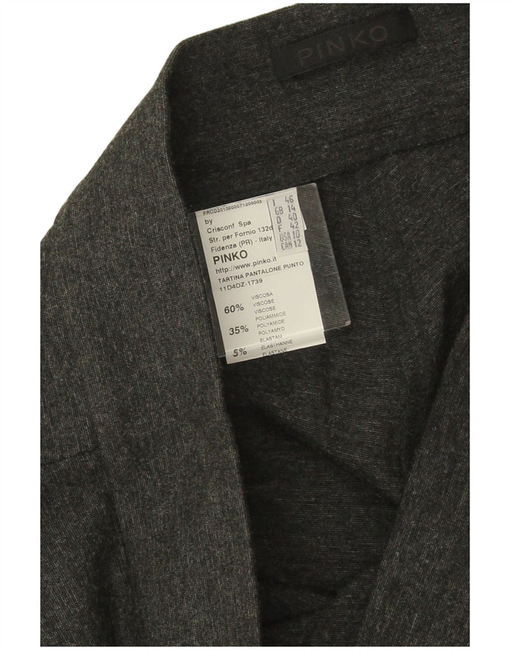 PINKO Γυναικείο Skinny Casual Παντελόνι UK 14 Large W30 L32 Grey Viscose