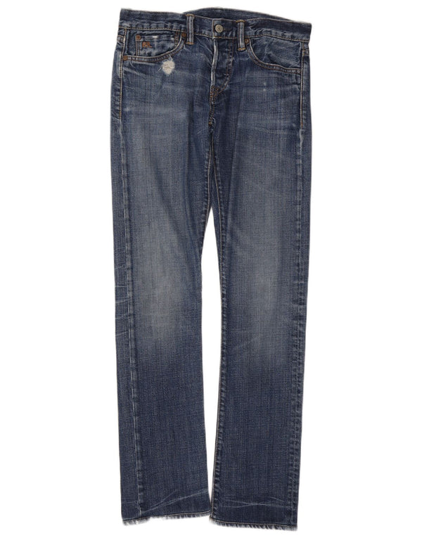 Ralph Lauren Womens Distressed Slim Jeans W27 L34 Blue Cotton