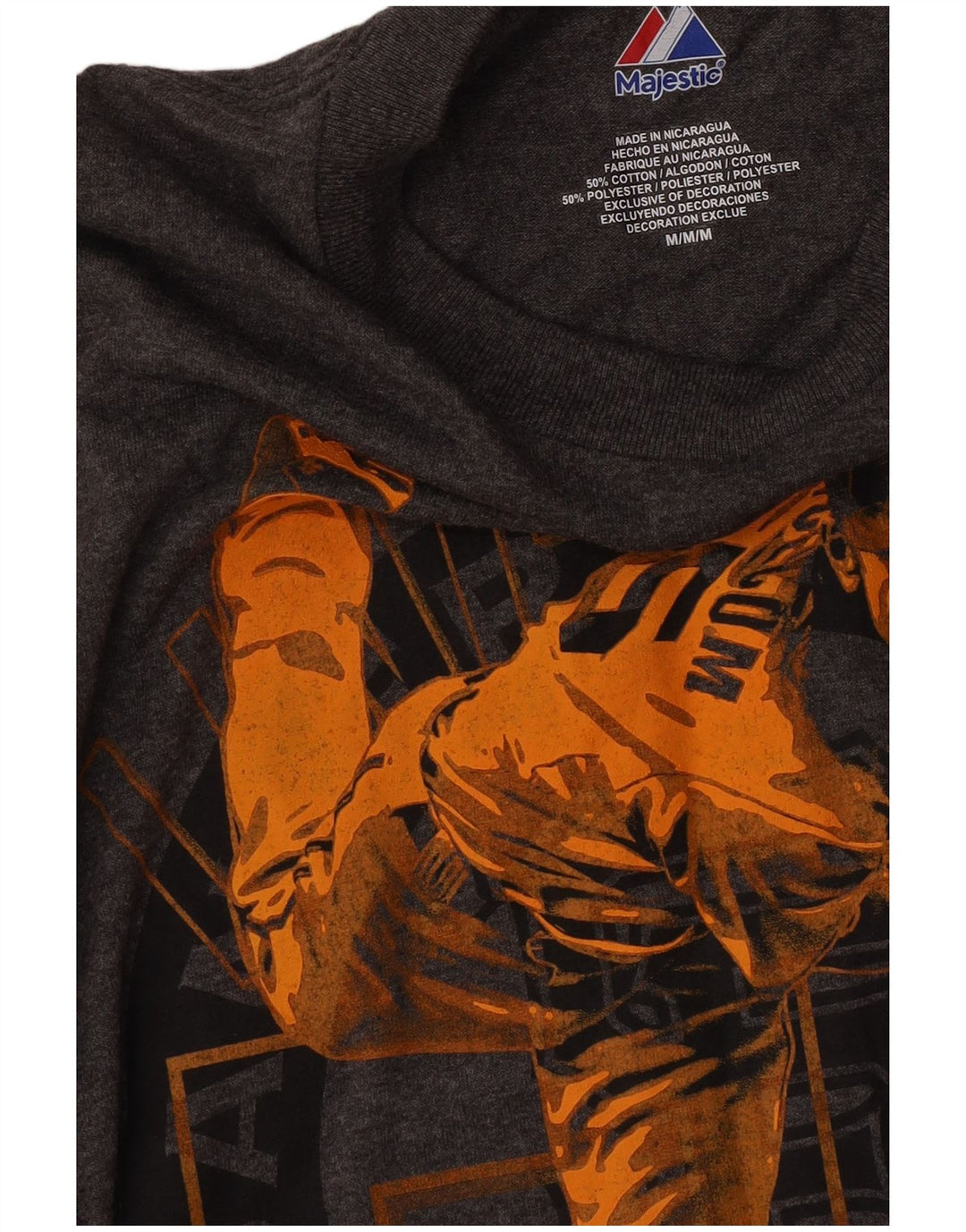 Γραφικό T-Shirt ανδρικό Majestic Giants Top Μεσαίο γκρι βαμβακερό