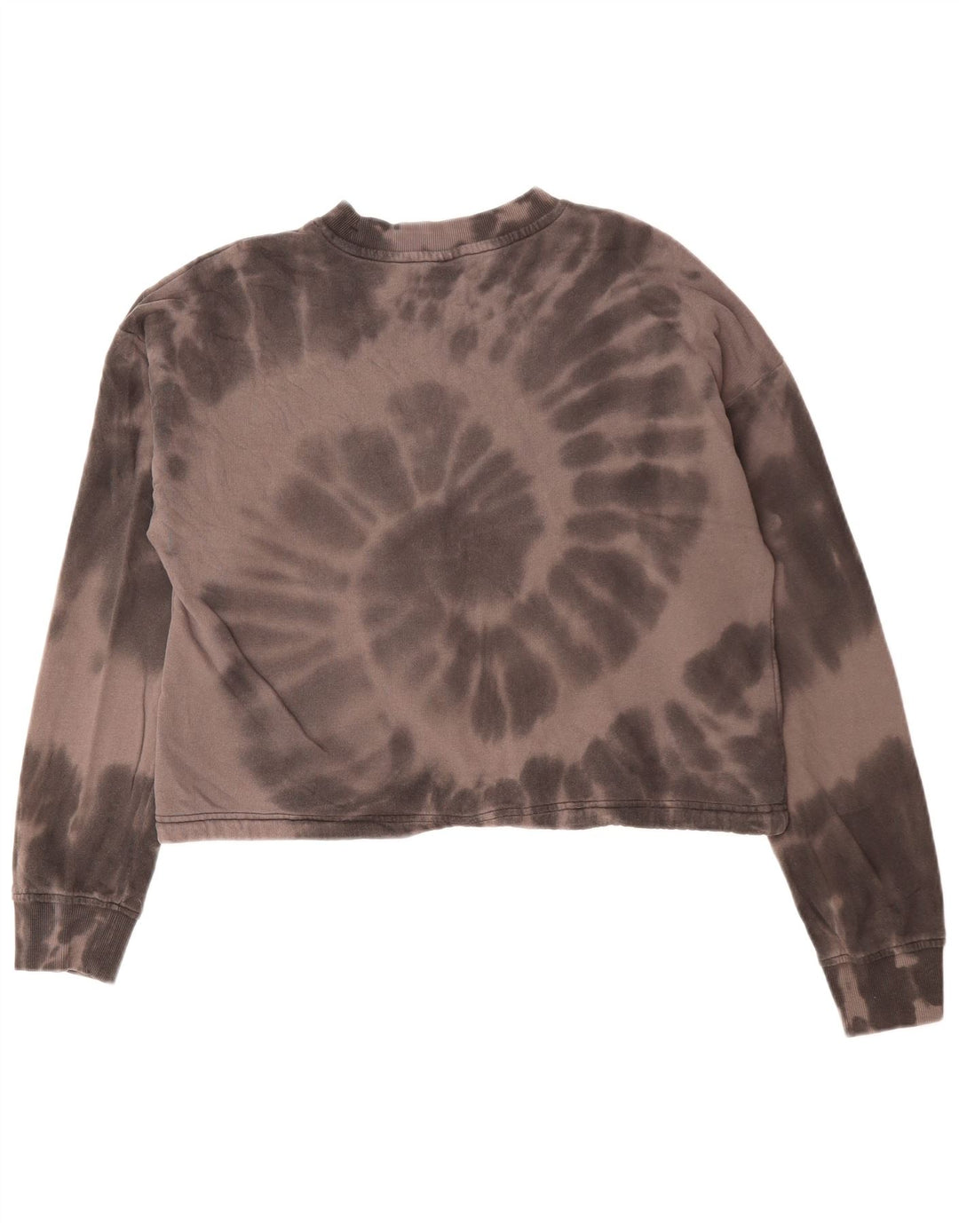 CHAMPION Γυναικεία Crop Graphic Φούτερ Jumper UK 14 Medium Brown Tie Dye