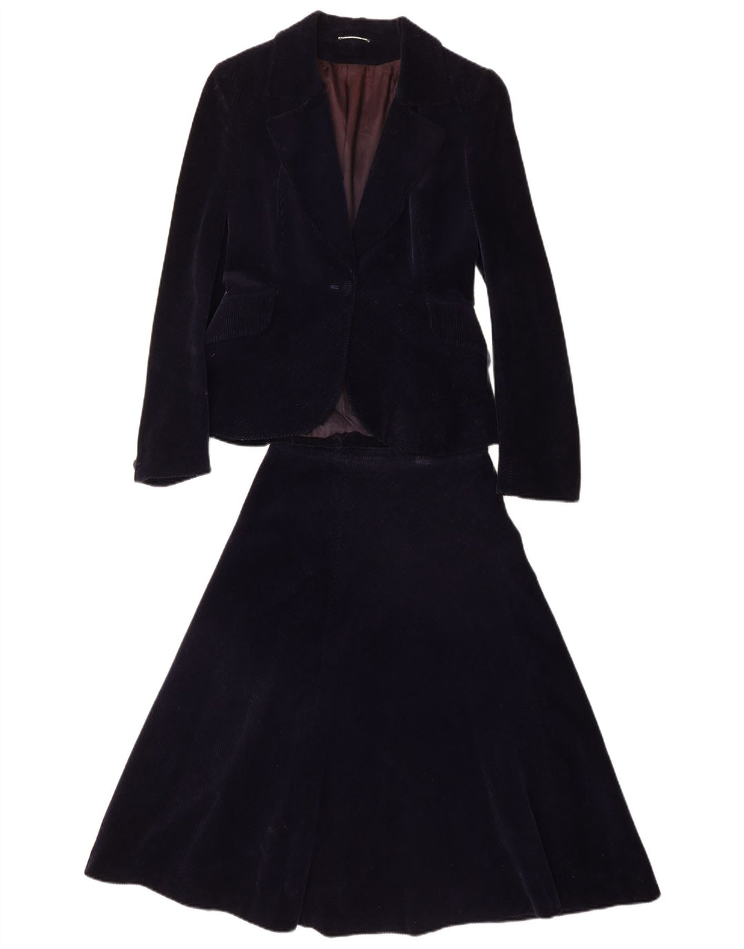 PIERRE D'ALBY Γυναικείο Κοτλέ 2 τεμαχίων Σετ Φούστα UK 10 Small W24 Navy Blue