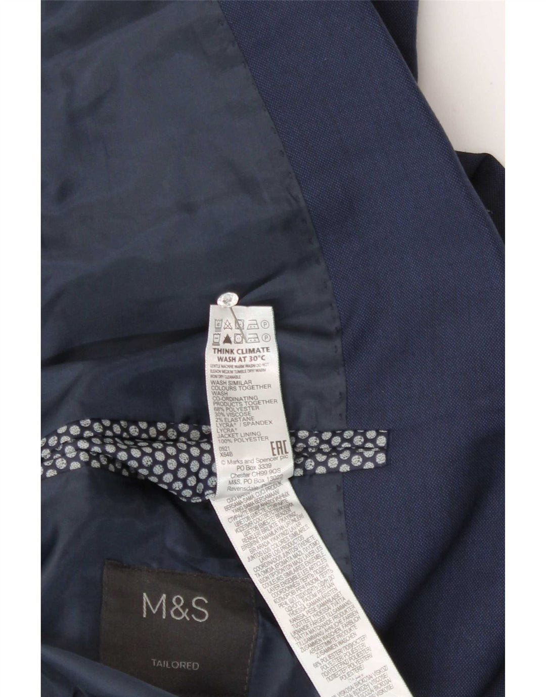 Marks & Spencer Ανδρικό μπλέιζερ με 2 κουμπιά μπουφάν UK 42 Large Navy Blue