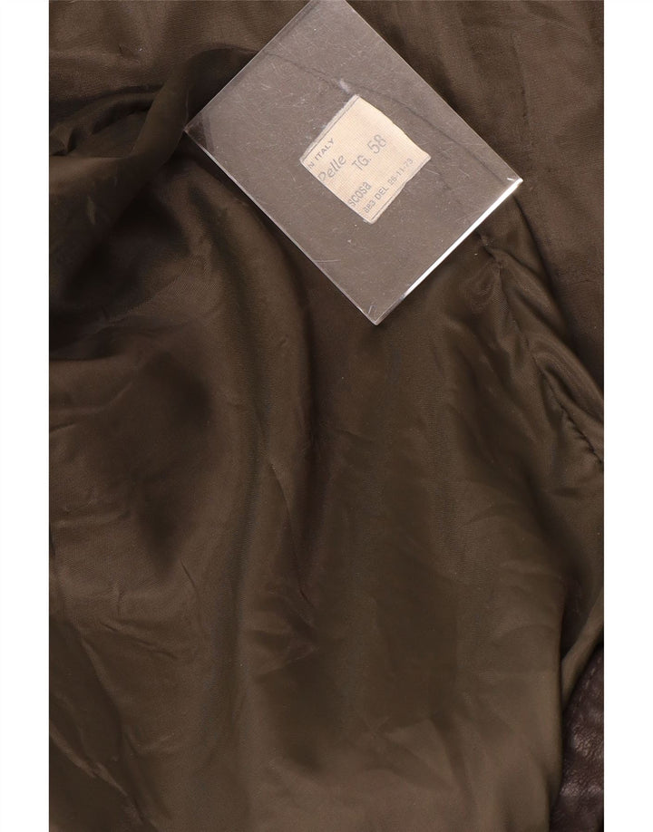 VINTAGE Ανδρικό Δερμάτινο Μπουφάν UK 40 Μεγάλο Καφέ Δερμάτινο