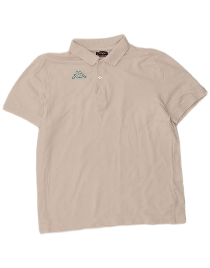 KAPPA Mens Polo Shirt Large White Cotton