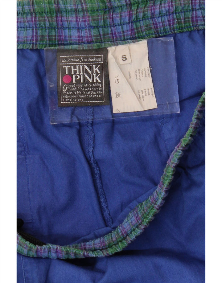 THINK PINK Ανδρικό Calanque γραφικό παντελόνι Chino Small W29 L28 Blue Check