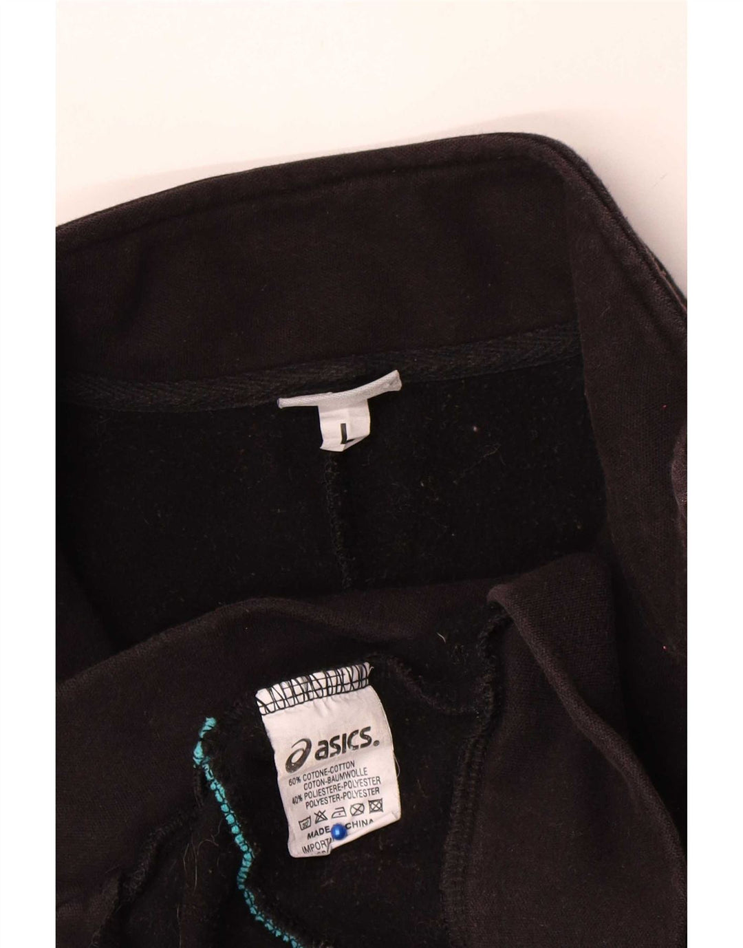 Γυναικεία αθλητική φόρμα Asics Top Jacket UK 16 μεγάλο μαύρο βαμβακερό
