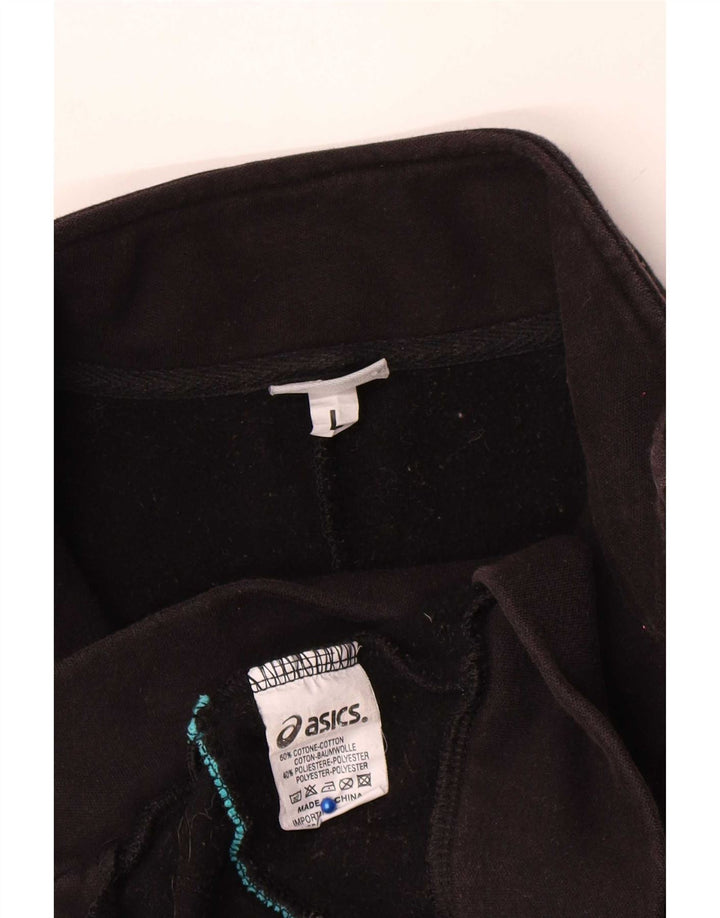 Γυναικεία αθλητική φόρμα Asics Top Jacket UK 16 μεγάλο μαύρο βαμβακερό