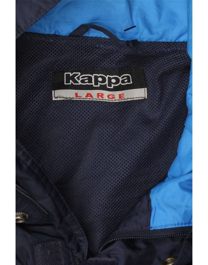 Ανδρικό γραφικό τζάκετ αντιανεμικό Kappa 40 UK 40 Large Navy Blue Colourblock