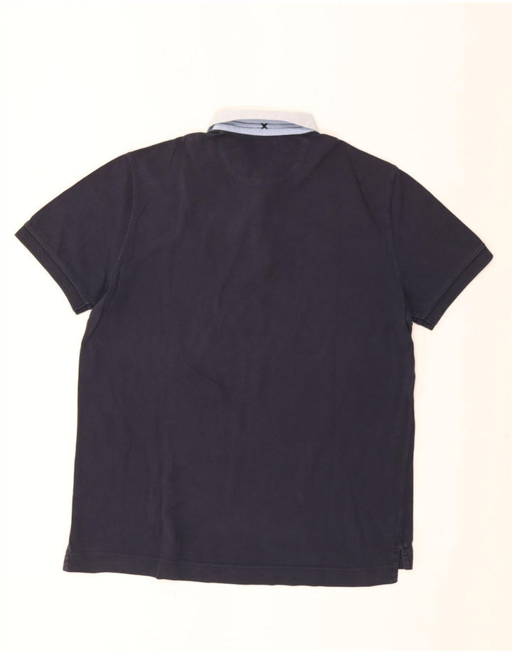 Ανδρικό πουκάμισο πόλο Massimo Dutti μεγάλο μπλε ναυτικό