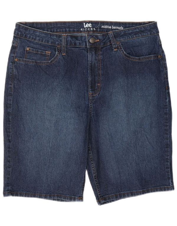 Lee Womens Riders Ψηλόμεσο τζιν βερμούδα US 14 XL W34 Μπλε βαμβακερό