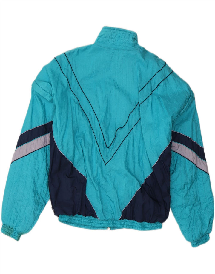 VINTAGE Mens Tracksuit Top Jacket Small Blue Colourblock Polyester Vintage Vintage and Second-Hand Vintage from Messina Hembry 