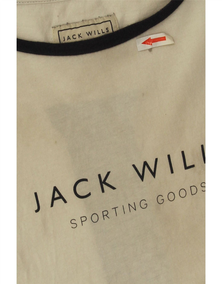 Ανδρικό γραφικό μπλουζάκι Jack Wills Τοπ μεσαίο λευκό χρώμα, βαμβακερό