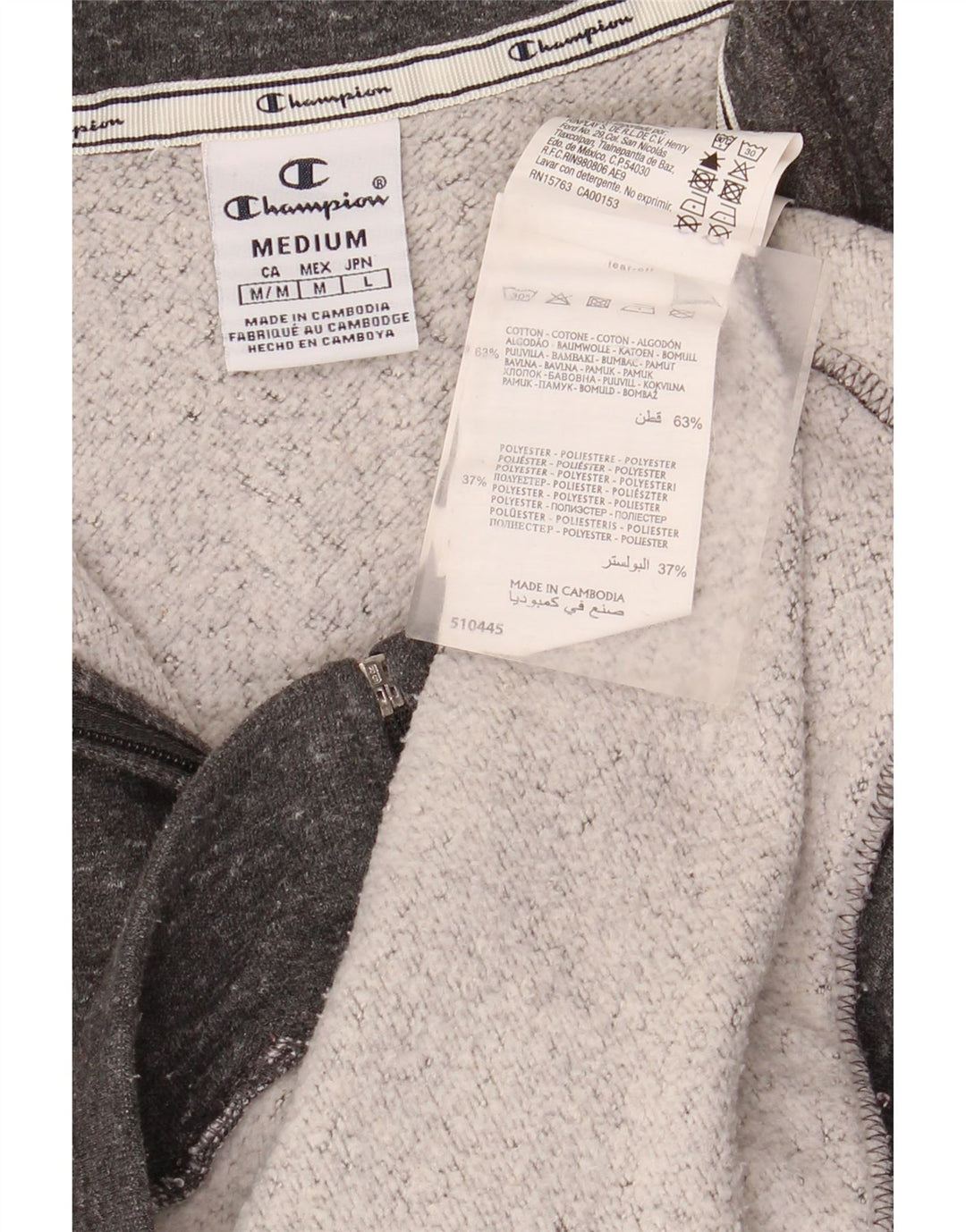 Champion γυναικεία υπερμεγέθη αθλητική φόρμα κορυφαίο μπουφάν UK 14 Medium Grey Flecked