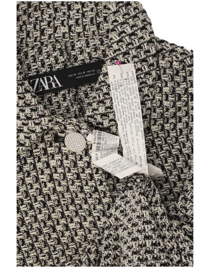 Zara Γυναικείο μπουφάν blazer UK 6 XS μαύρο βαμβακερό