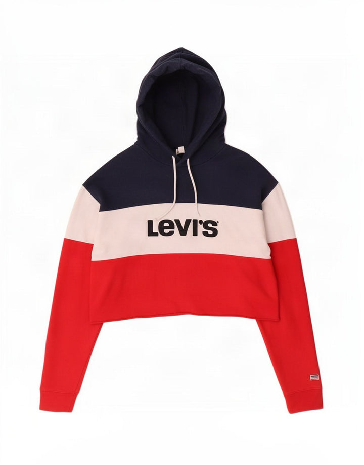 Γυναικείο Levi's Oversized Crop Hoodie Jumper UK 14 Medium πολύχρωμο