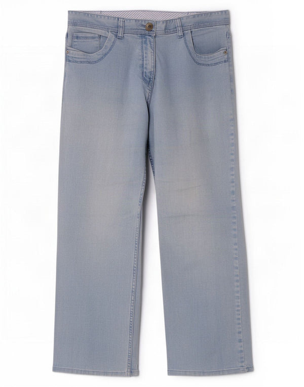 Marks & Spencer Γυναικεία Crop Straight Jeans UK 12 Medium W30 L25 Blue