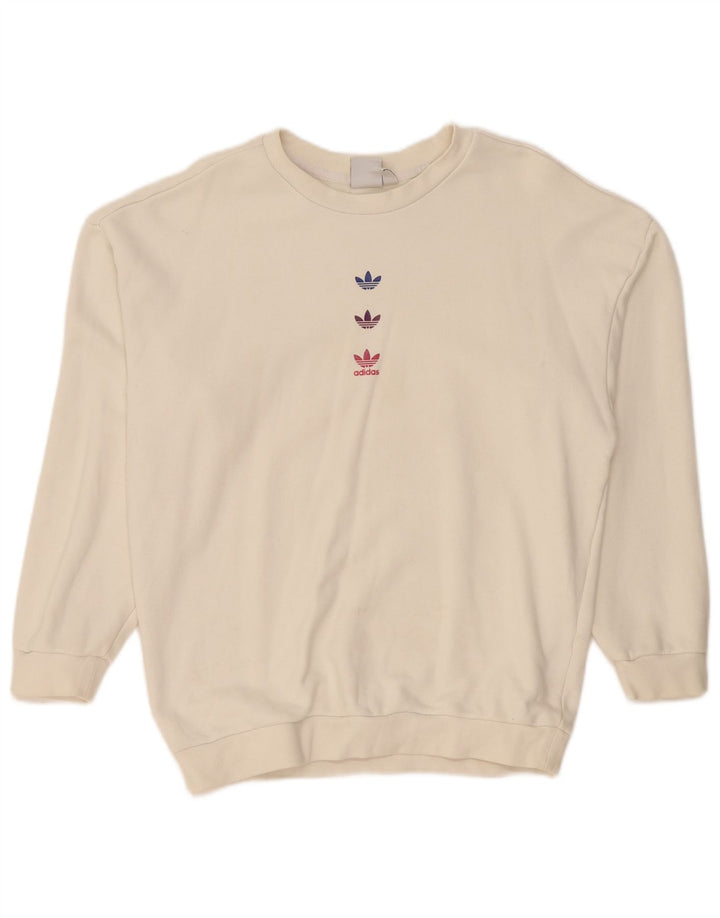 Adidas Γυναικείο Φούτερ με γραφικό μεγάλο μέγεθος Jumper UK 10 Small Off White