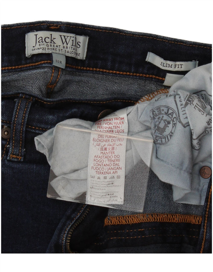 Jack Wills Ανδρικό Slim Jeans W32 L28 Navy Blue Cotton