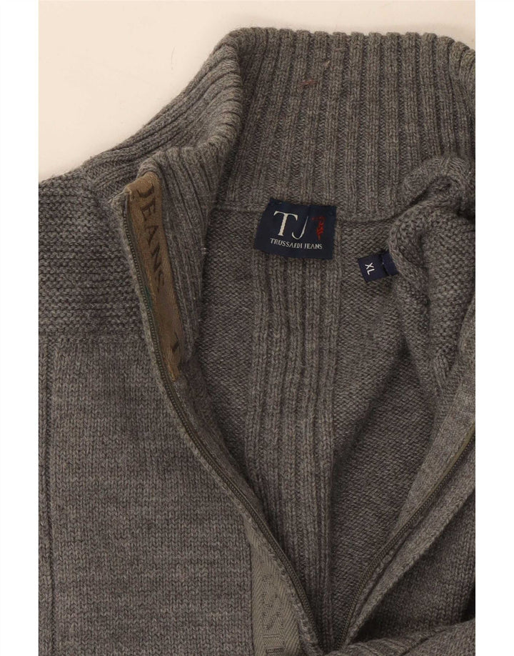Ανδρικό πουλόβερ Trussardi Jeans με φερμουάρ XL Γκρι