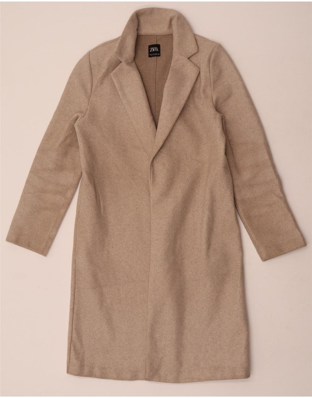 Zara Γυναικείο Πανωφόρι UK 12 Medium Beige Polyester
