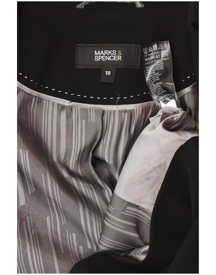 Marks & Spencer Γυναικείο μπουφάν σακάκι με 1 κουμπί UK 10 μικρό μαύρο πολυεστέρα