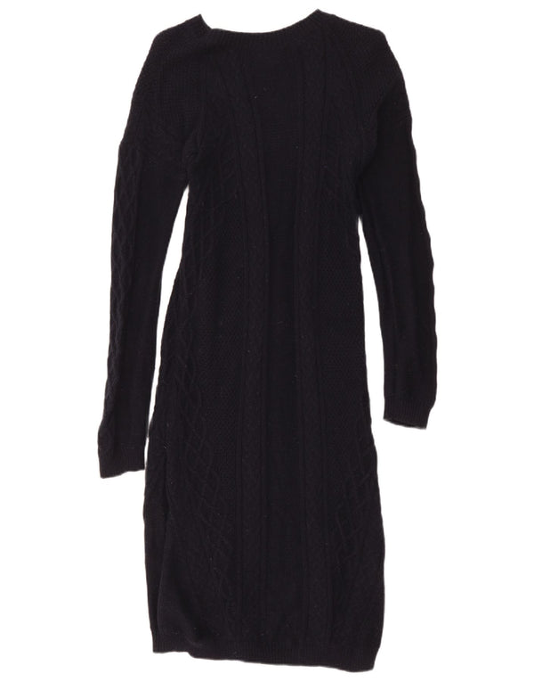 Γυναικείο μακρυμάνικο φόρεμα Hobbs UK 12 Medium Navy Blue βαμβακερό