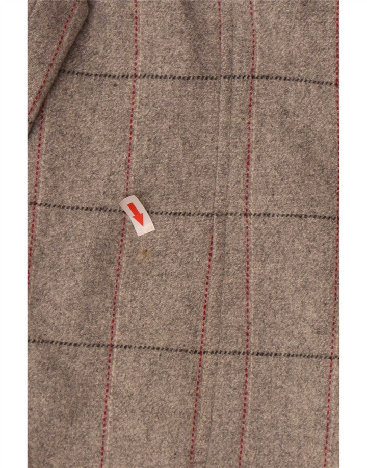 Marks & Spencer Γυναικείο παλτό με διπλό στήθος UK 18 XL Grey Check New Wool