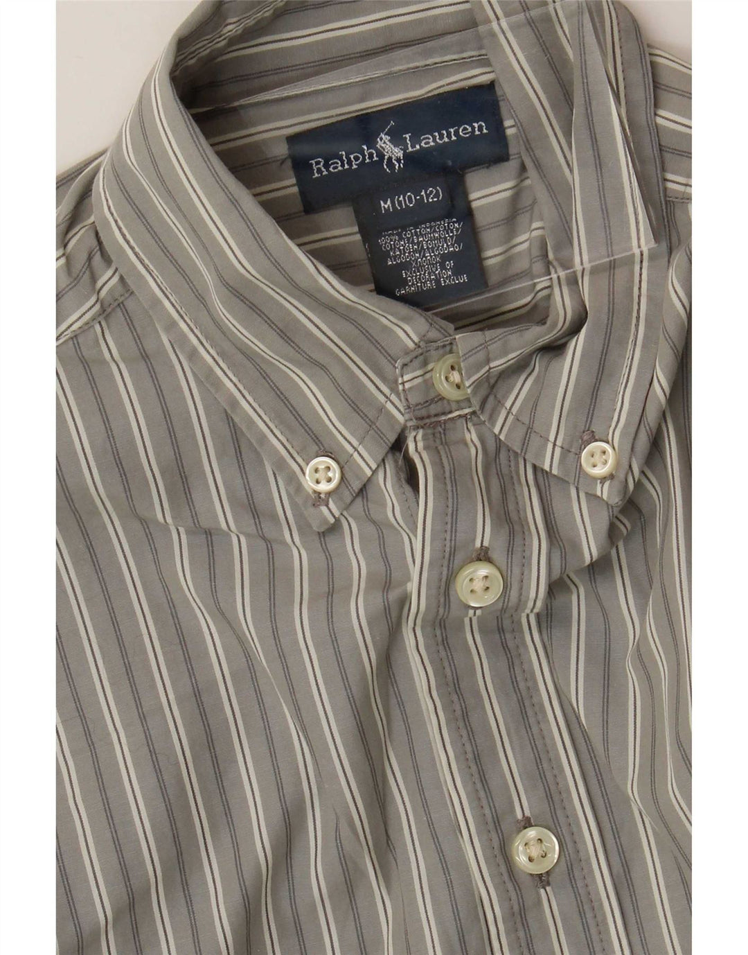 Ralph Lauren αγορίστικο πουκάμισο 10-11 ετών Μεσαίο γκρι ριγέ βαμβακερό