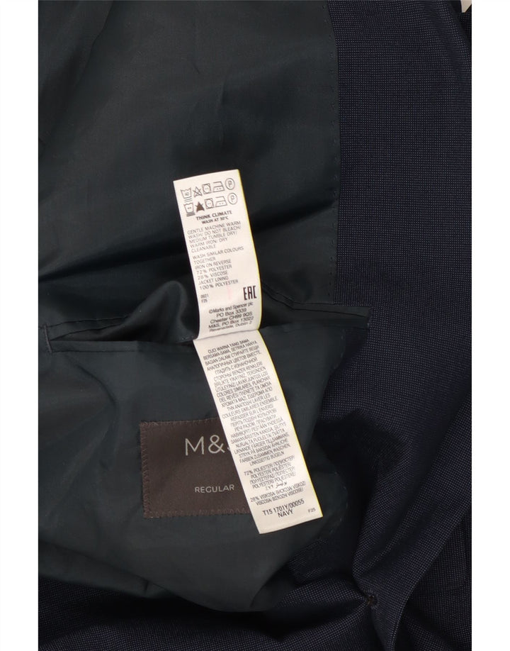 Marks & Spencer Ανδρικό μπλέιζερ με 2 κουμπιά μπουφάν UK 46 XL Navy Blue Polyester