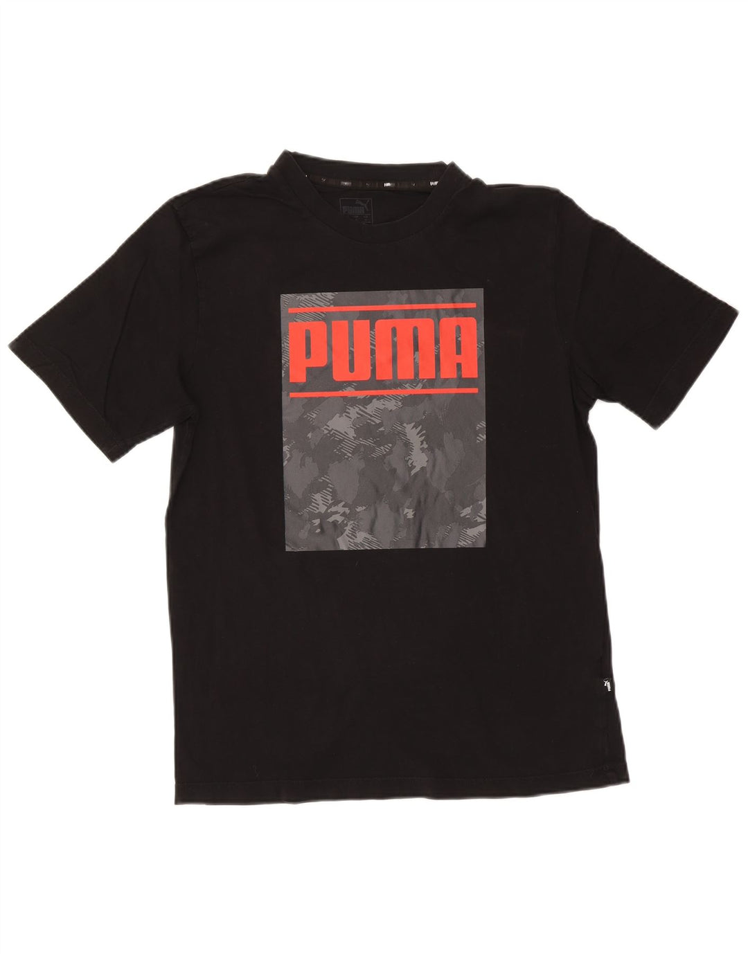 Ανδρικό γραφικό μπλουζάκι Puma, μεσαίο μαύρο βαμβακερό