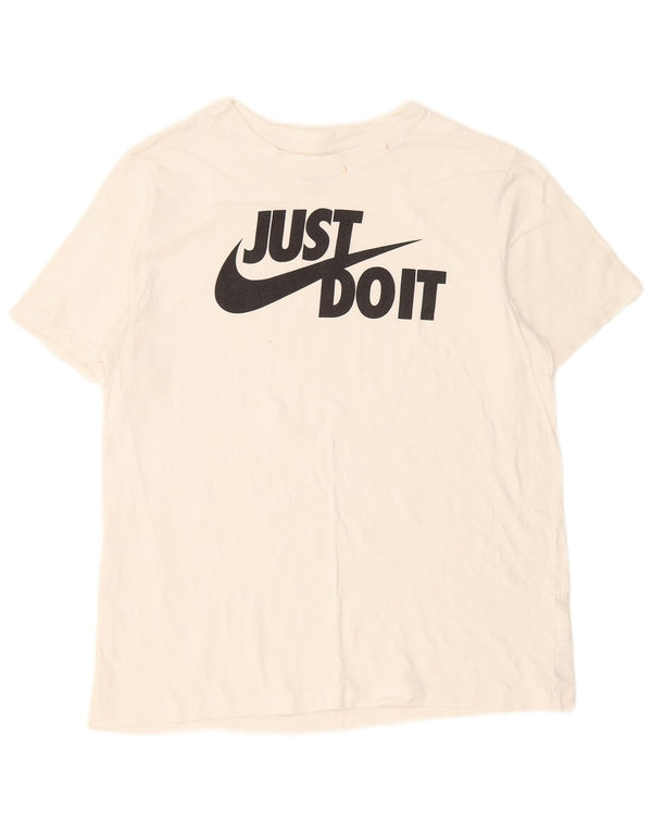 Ανδρικό γραφικό μπλουζάκι Nike, μεγάλο λευκό βαμβακερό