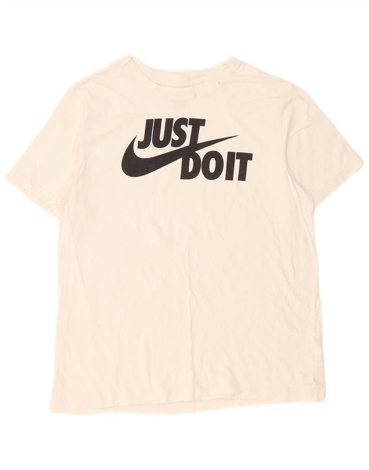 Ανδρικό γραφικό μπλουζάκι Nike, μεγάλο λευκό βαμβακερό