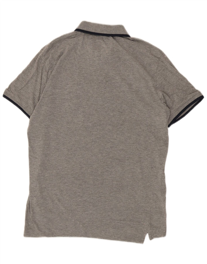 JACK & JONES Mens Core Polo Shirt Medium Grey Cotton
