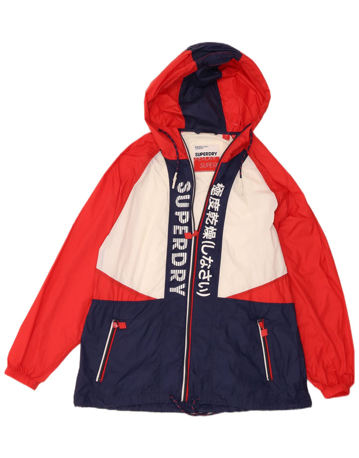 Superdry Γυναικείο μπουφάν βροχής με γραφικά μεγάλου μεγέθους UK 10 Small πολύχρωμο