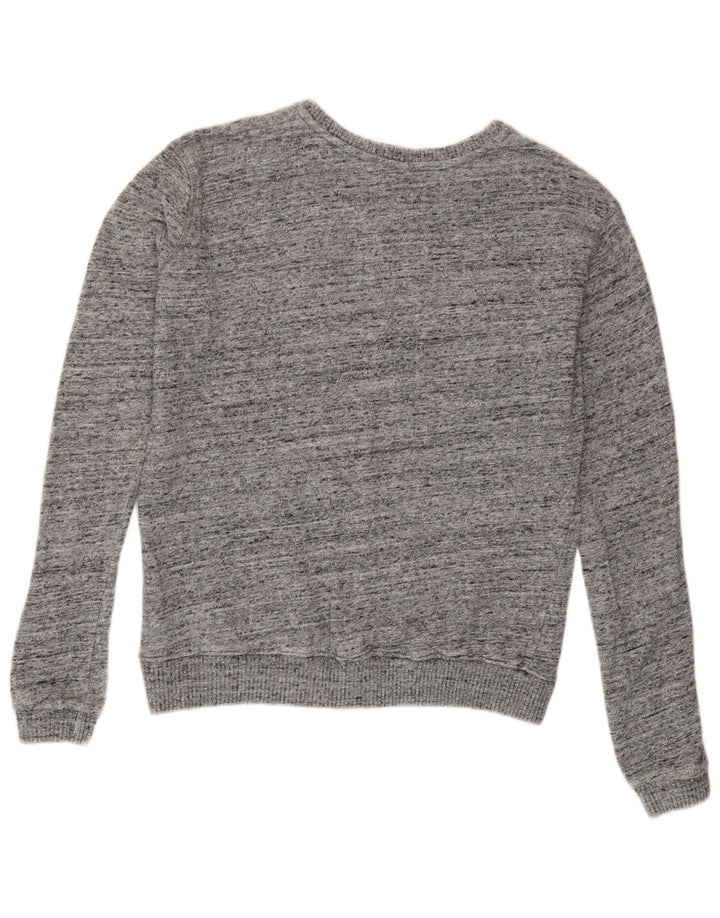 Superdry Γυναικεία γραφική φούτερ Jumper UK 10 Small Grey Flecked