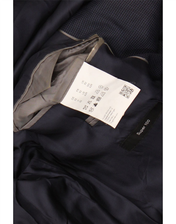 HUGO BOSS Ανδρικό σακάκι μπλέιζερ με 2 κουμπιά EU 52 XL Navy Blue Check Wool