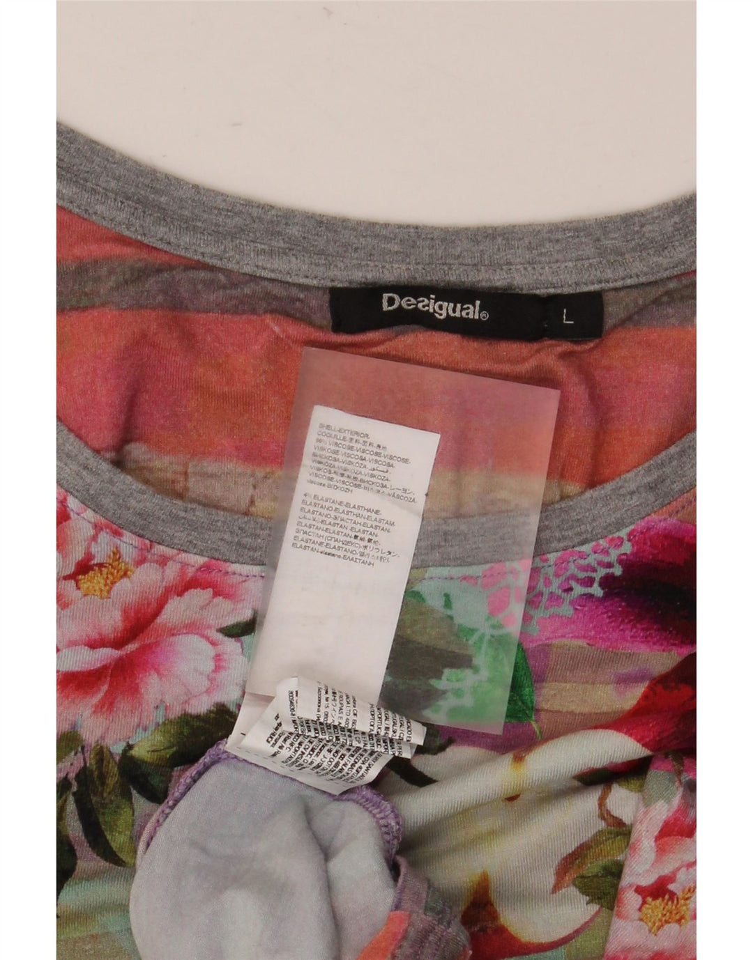 Desigual γυναικεία κανονική μπλούζα τοπ 16 μεγάλη πολύχρωμη φλοράλ βισκόζη