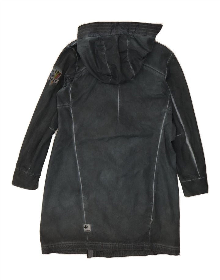 KHUJO Womens Hooded Parka Jacket UK 14 Medium Blue Cotton Modern Vintage KHUJO and Second-Hand KHUJO from Messina Hembry 