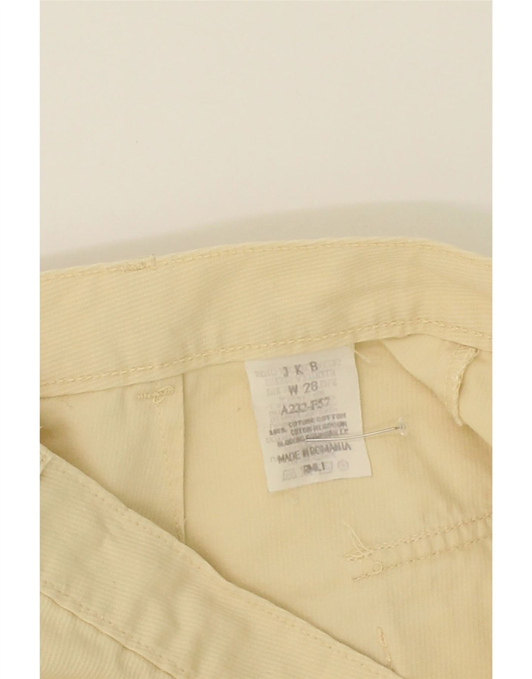 VINTAGE Womens Cargo Shorts W28 Medium  Yellow Striped Cotton Vintage Vintage and Second-Hand Vintage from Messina Hembry 