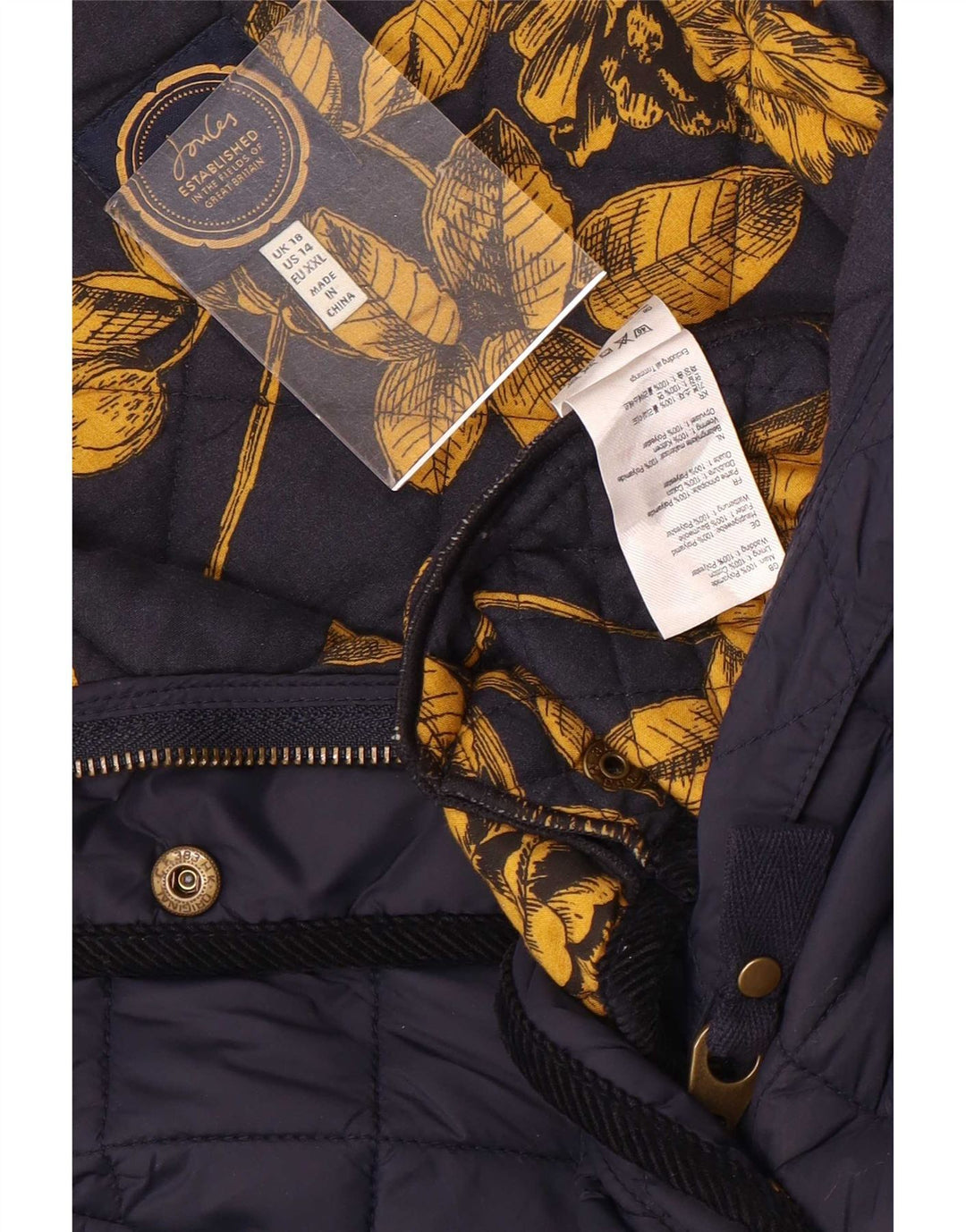 Joules Γυναικείο Καπιτονέ μπουφάν UK 18 XL Navy Blue Polyamide