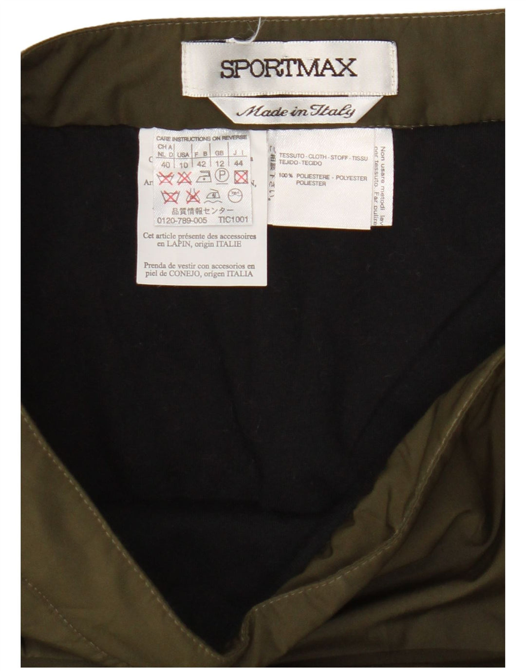 Sportmax Γυναικεία Midi Φούστα UK 12 Medium W30 Green Polyester