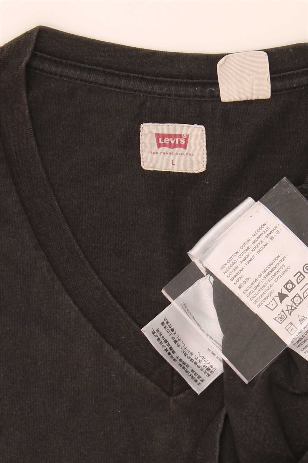 LEVI'S Mens T-Shirt Top Large Black Cotton