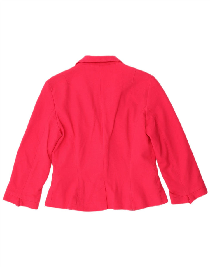 Zara Γυναικείο Μπουφάν Blazer Crop 1 Button UK 14 Large Pink Cotton