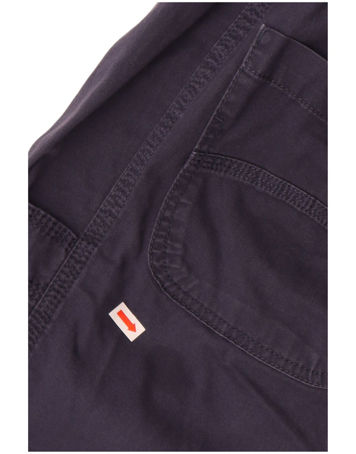 WEIRD FISH Γυναικείο παντελόνι Capri UK 14 Μεγάλο W34 Navy Blue βαμβακερό