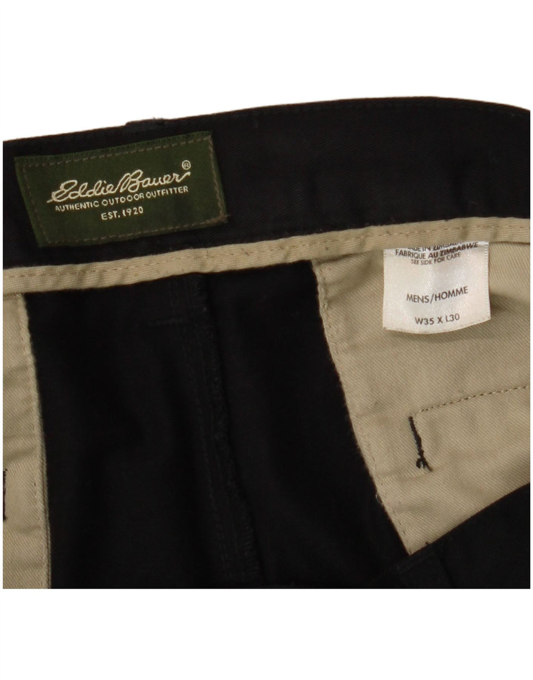 Ανδρικό παντελόνι Chino EDDIE BAUER W35 L30 μαύρο βαμβακερό