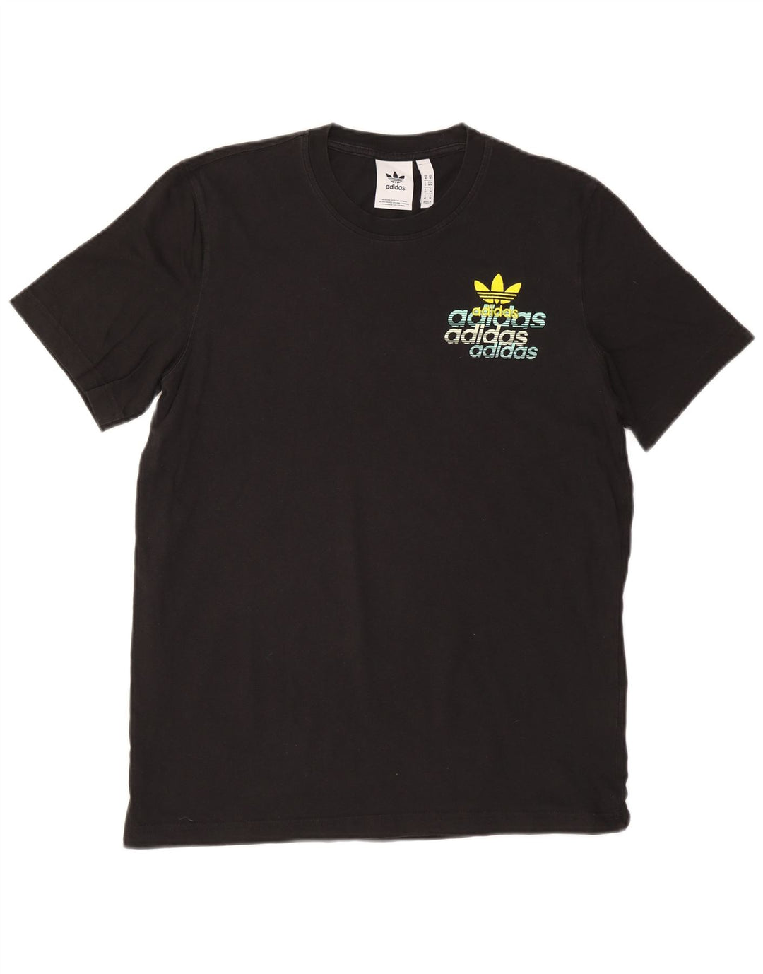 Ανδρικό γραφικό T-Shirt ADIDAS Top Μεσαίο μαύρο βαμβακερό