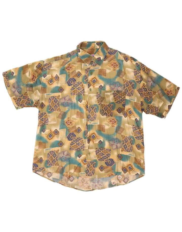 Ανδρικό κοντομάνικο πουκάμισο Basic XL Πολύχρωμο Γεωμετρικό