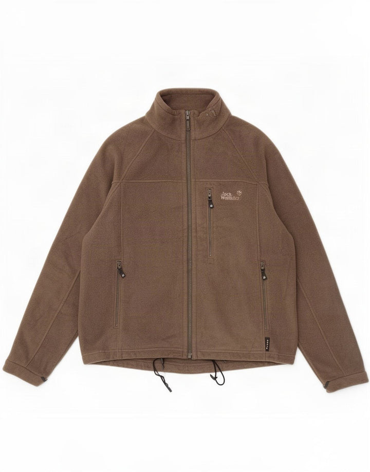 Jack Wolfskin Mens Liner Fleece Jacket UK 40/42 Large Khaki Polyester